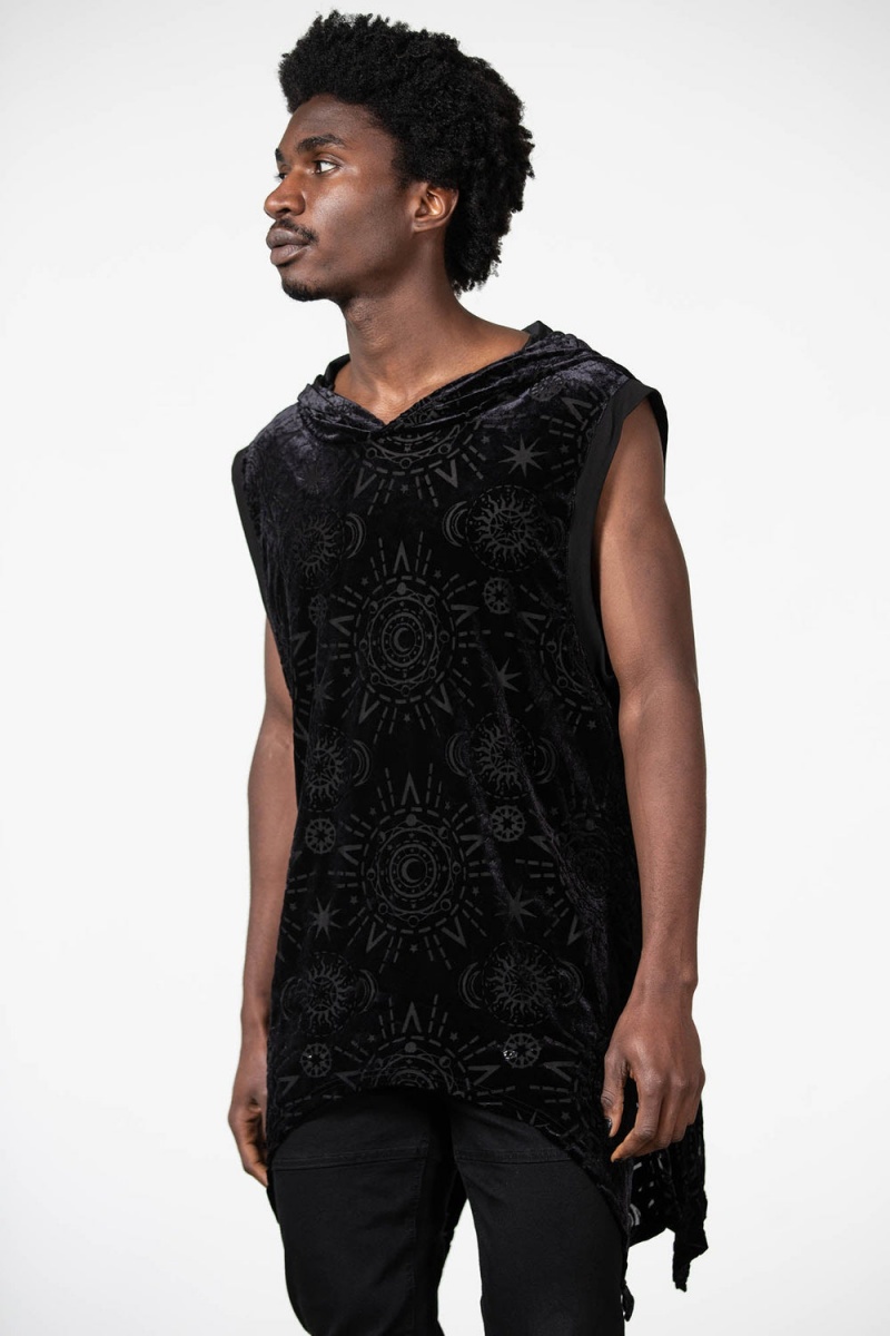 Killstar Truthsayer Burnout Encapuchado Vest Negros | 72948-OMHC
