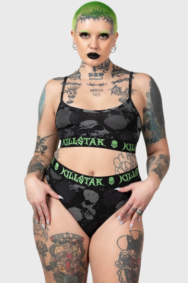 Killstar Tzompantli Crop Top Negros | 81394-TCIX