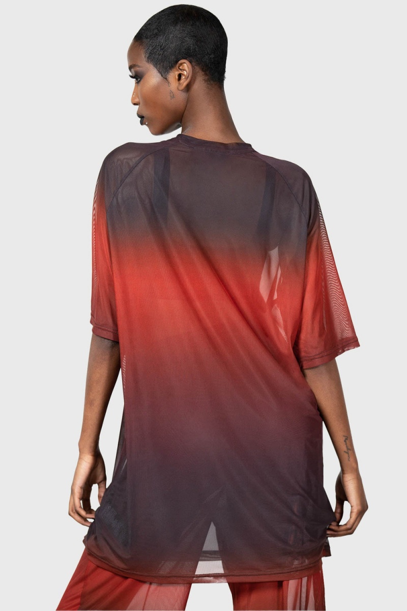 Killstar Unreal Trance Mesh Top Rojos | 27985-OLEI