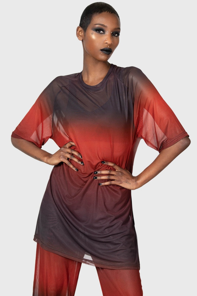 Killstar Unreal Trance Mesh Top Rojos | 27985-OLEI