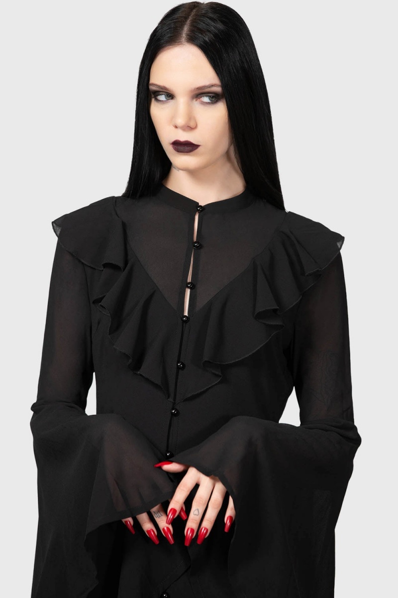 Killstar Valentine Maxi Vestido Negros | 42871-HKTM
