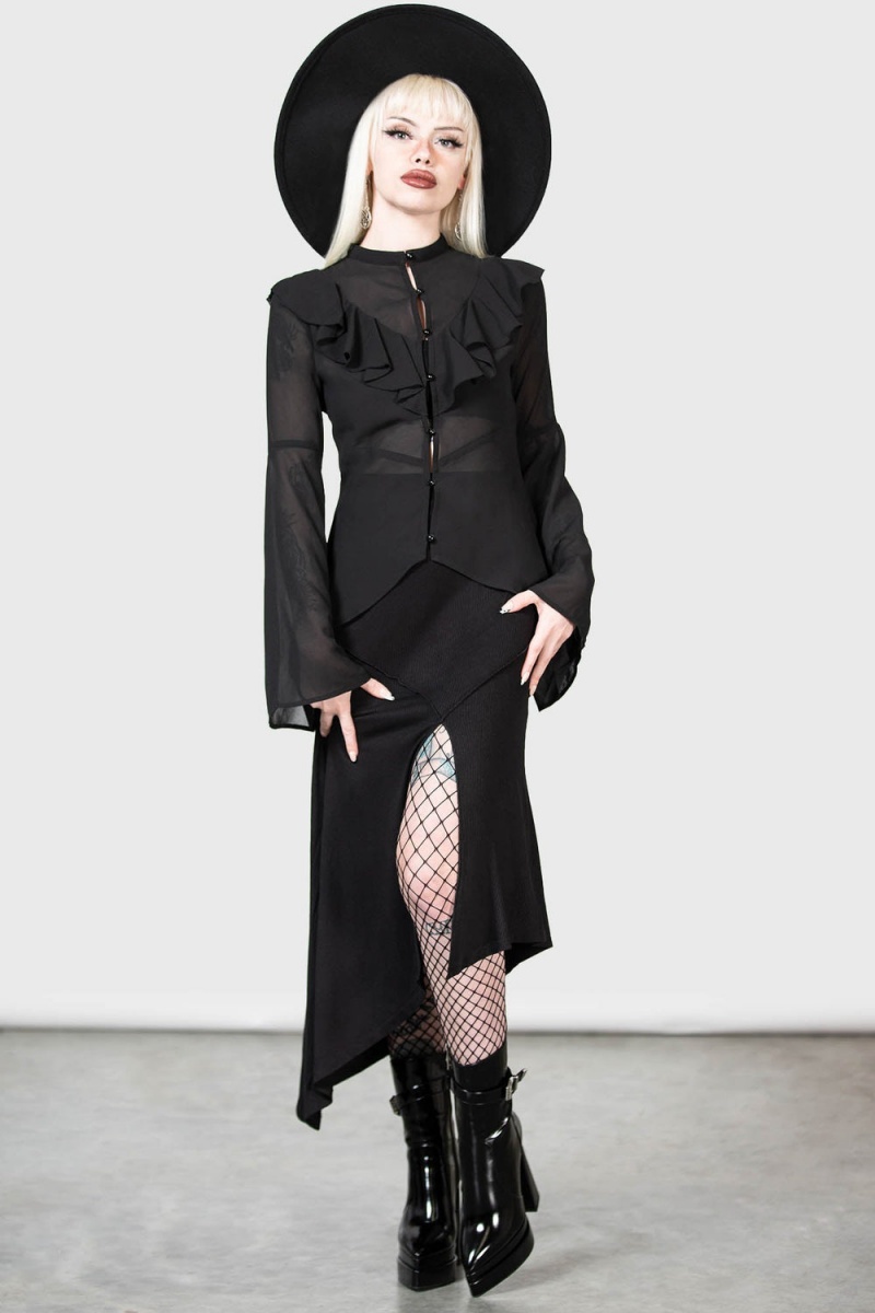 Killstar Valentine's Heart Blouse Negros | 78214-BJHI
