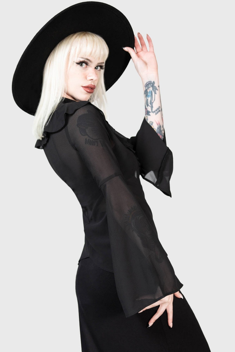Killstar Valentine's Heart Blouse Negros | 78214-BJHI