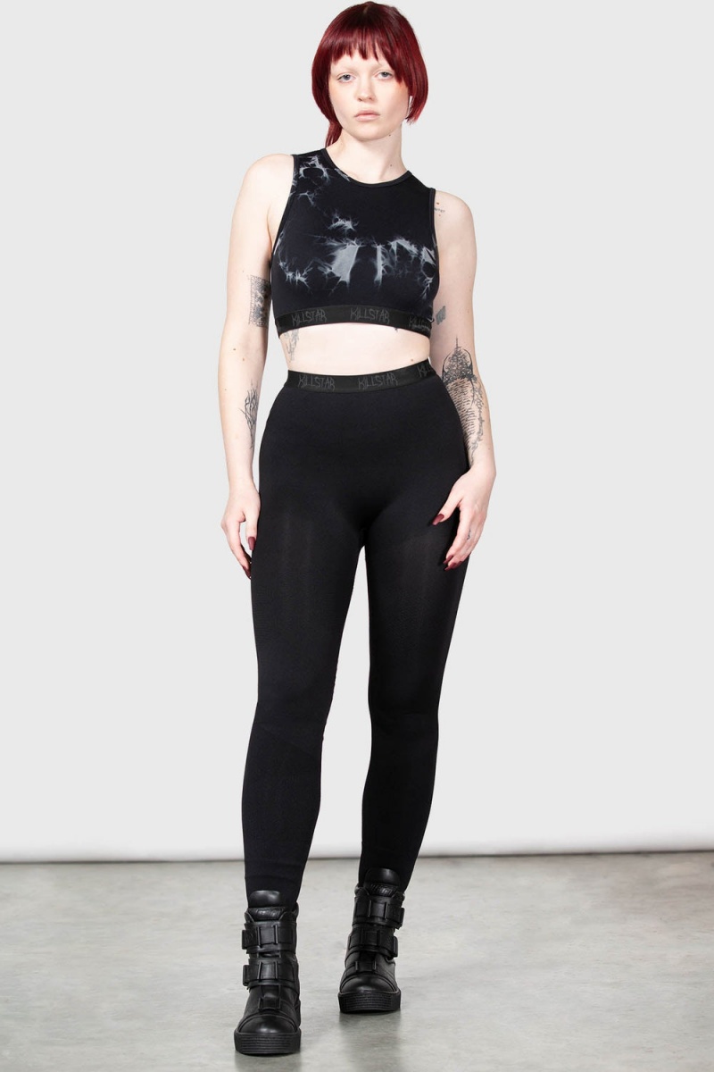 Killstar Vampyre Lunge Panelled Leggings Negros | 85176-YIRP