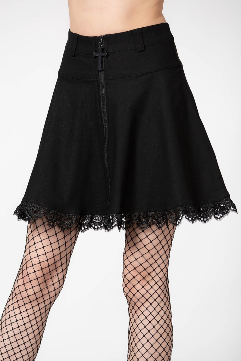 Killstar Viktoria Mini Skirt Negros | 64823-LJXI