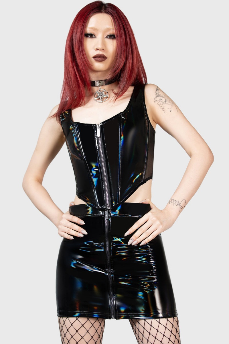 Killstar Vile Vector Mini Skirt Negros | 29875-BXNP