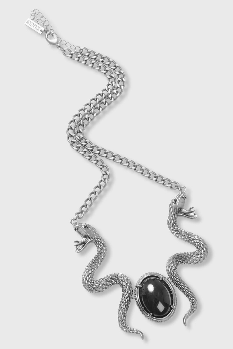 Killstar Viperine Necklace Negros | 29681-TABO