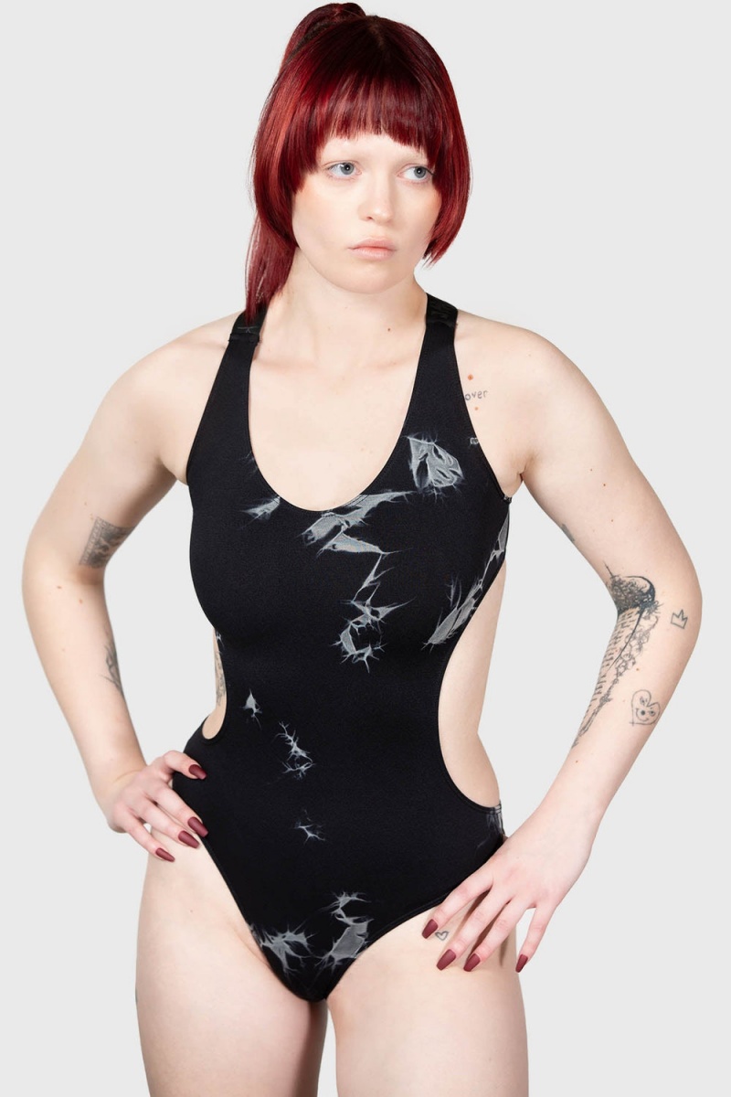 Killstar Warlock's Woods Bodysuit Negros | 92301-WNCE