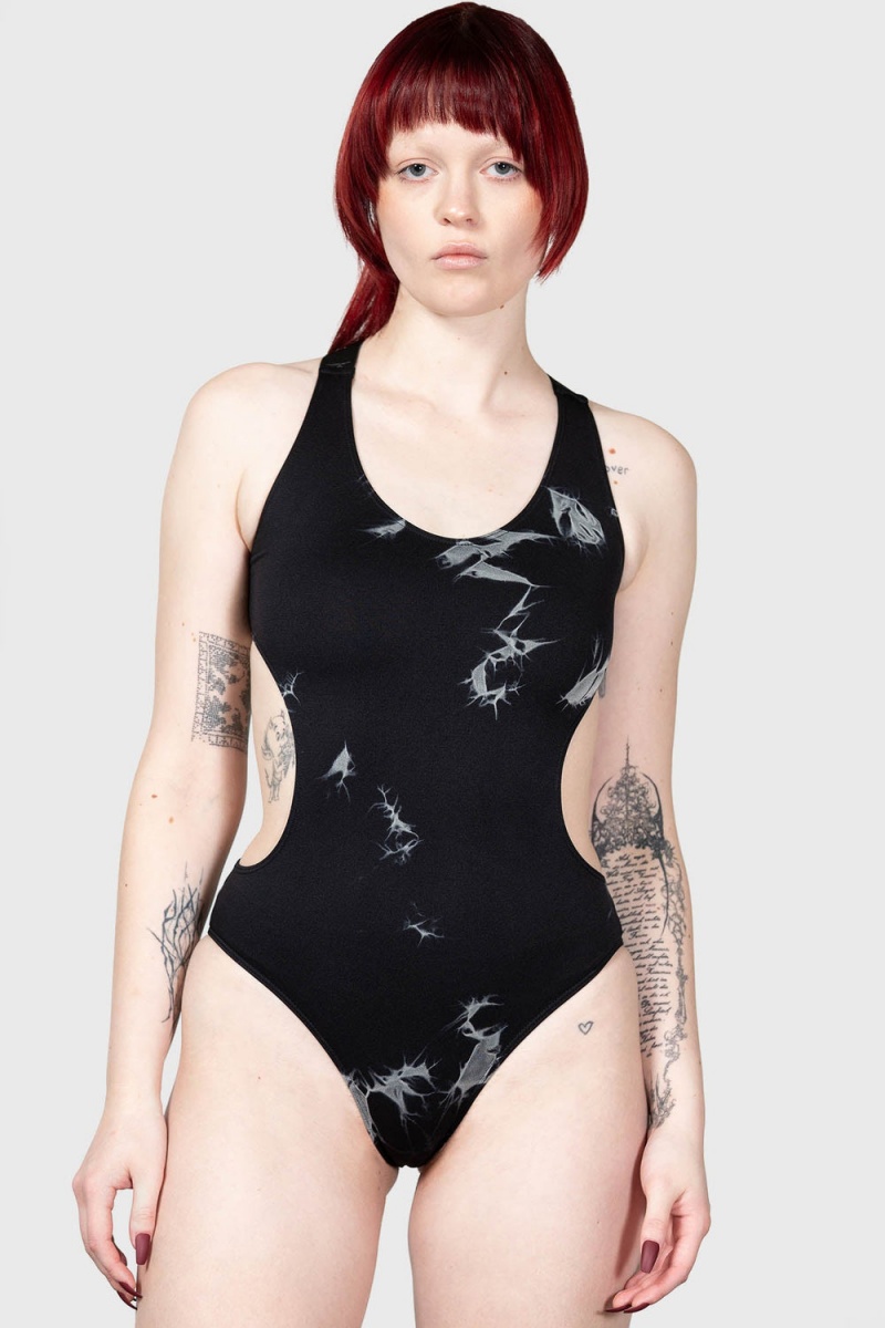 Killstar Warlock\'s Woods Bodysuit Negros | 92301-WNCE