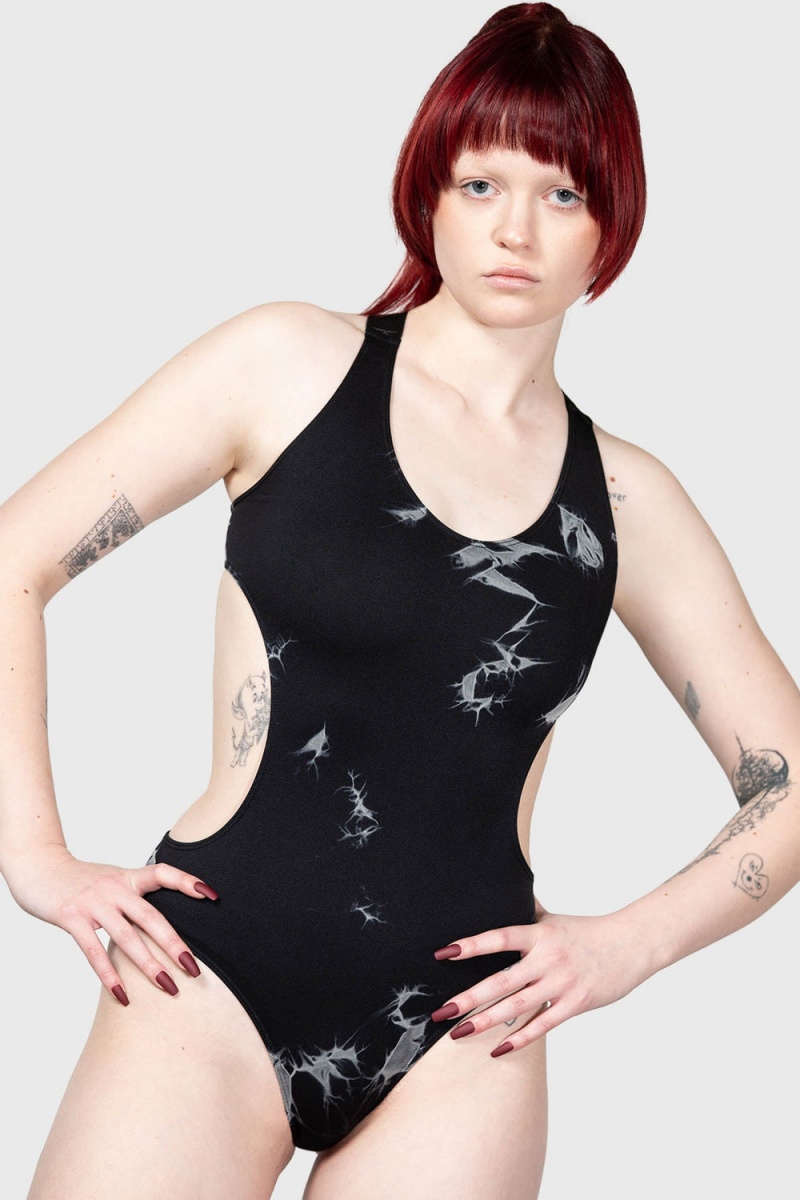 Killstar Warlock's Woods Bodysuit Negros | 07392-DKHF