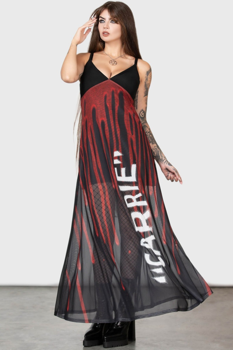 Killstar Warned Maxi Vestido Negros | 26987-EFQU