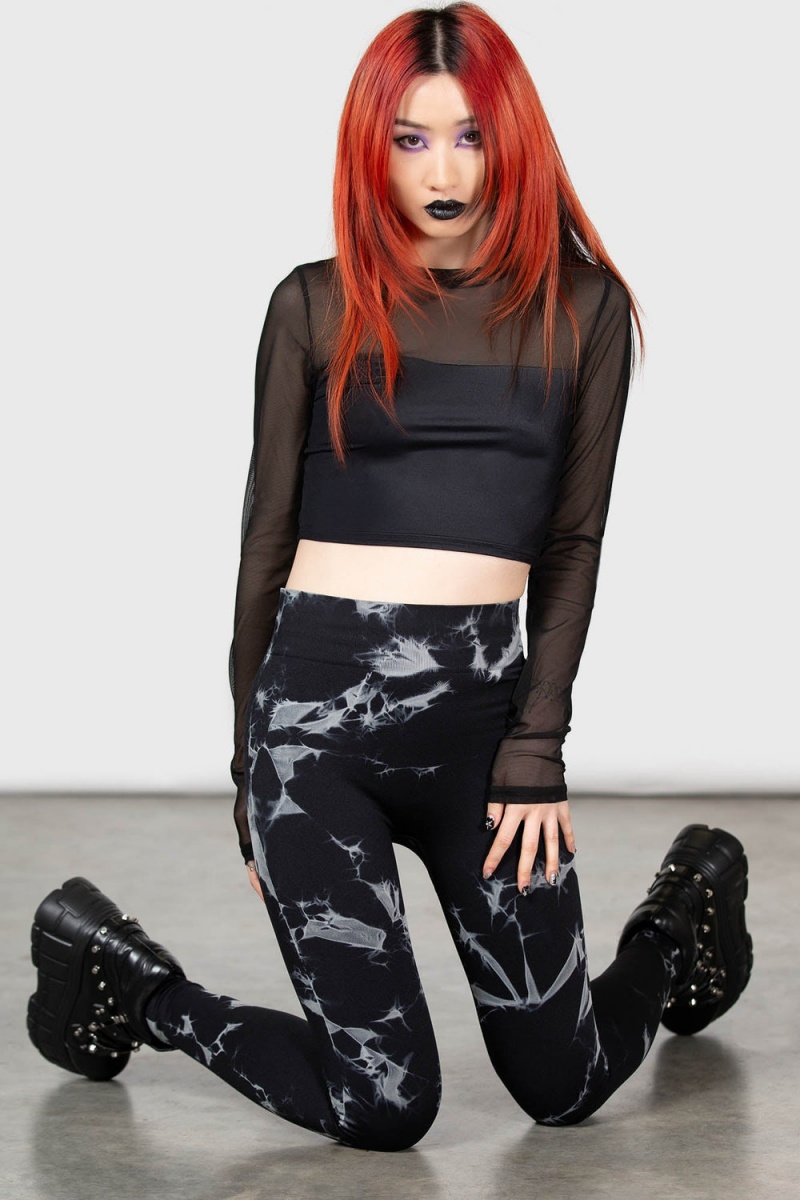 Killstar Wasteland Woods Leggings Negros | 74958-IEJY