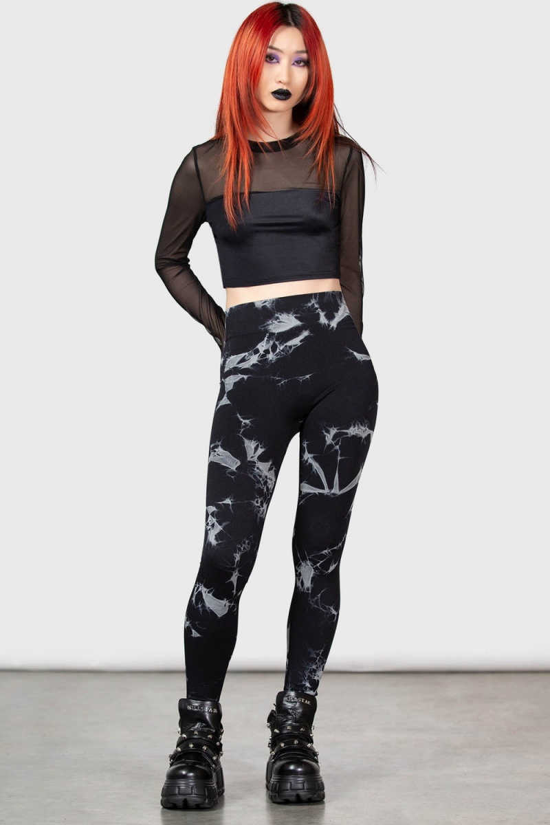 Killstar Wasteland Woods Leggings Negros | 74958-IEJY