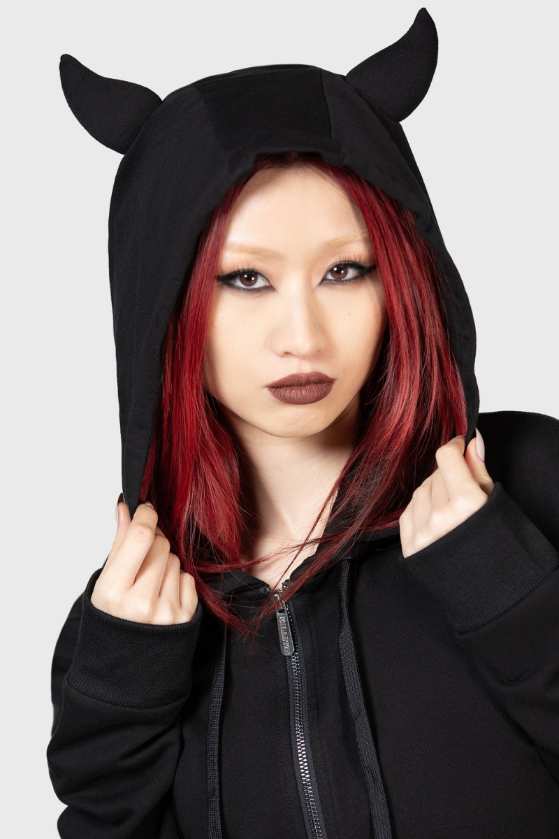 Killstar Watch The Skies Hoodie Negros | 37065-DKFA