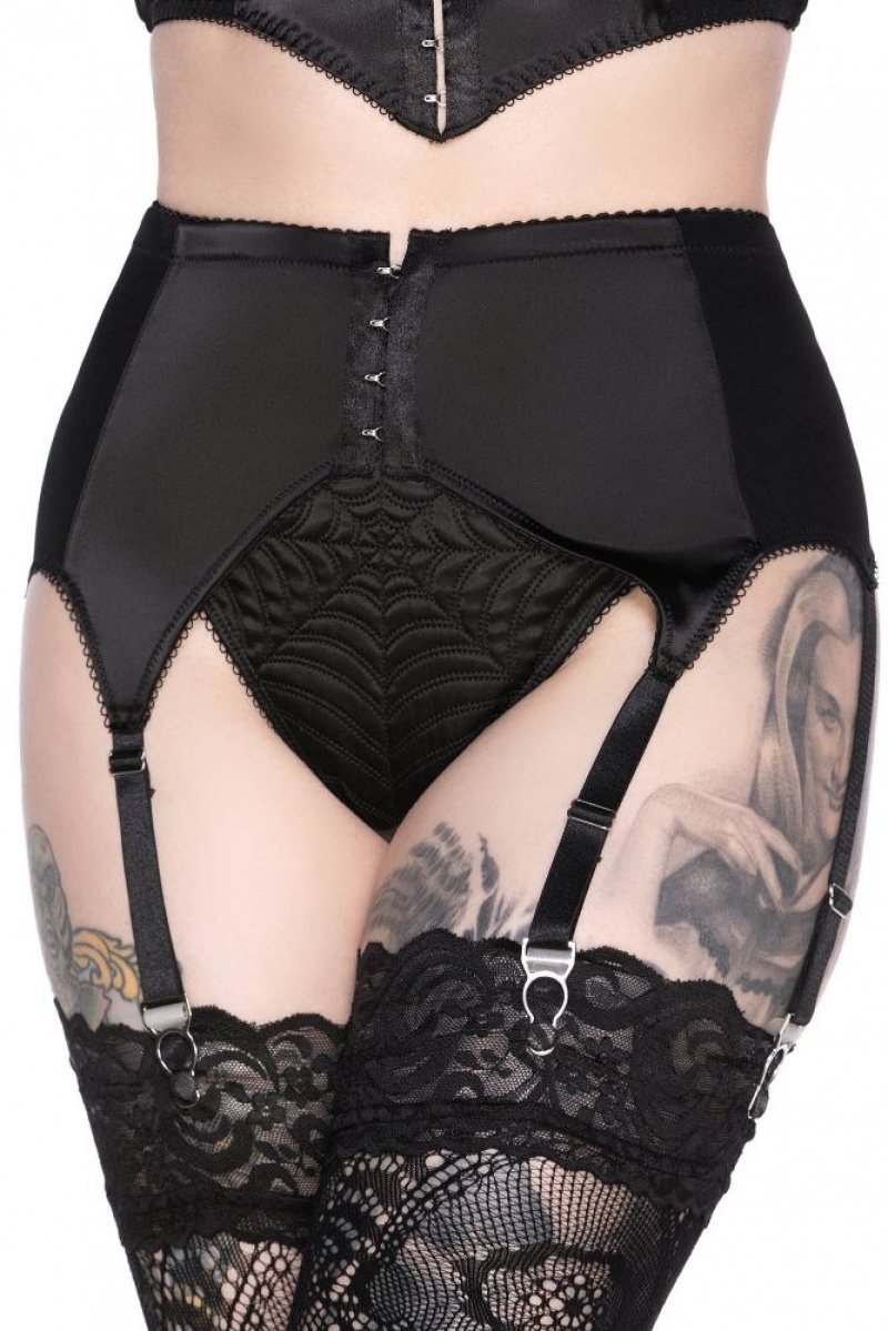 Killstar Webutant Garter Belt Negros | 92087-BAQV