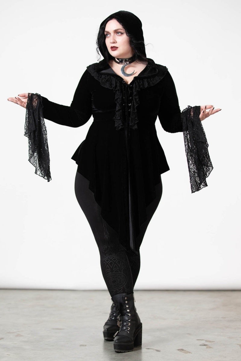 Killstar Weira Encapuchado Top Negros | 09863-LKSO