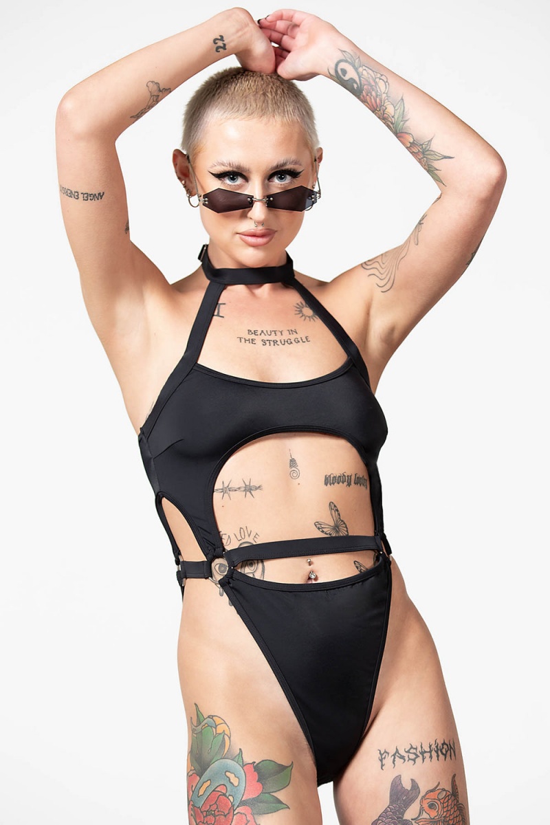 Killstar Wendy Swimsuit Negros | 45392-TZKN