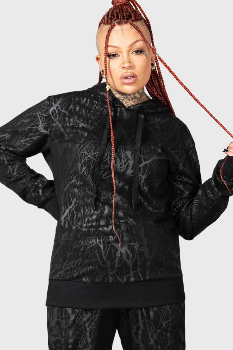 Killstar Wicked Woods Watcher Hoodie Negros | 61207-FDEK