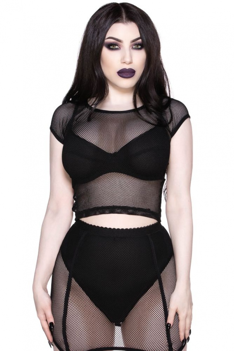 Killstar Wildchild Fishnet Top [B] Negros | 64209-GTCA