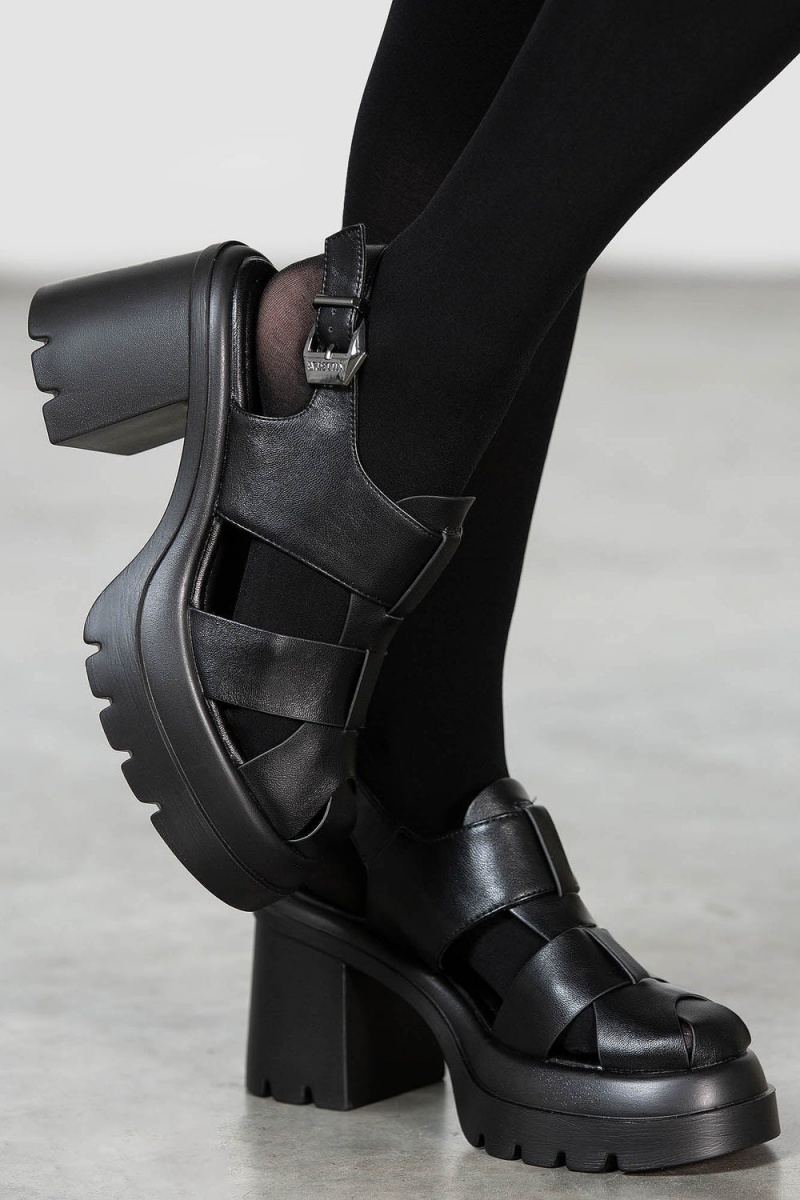 Killstar Wintermoss Plataforma Sandals Negros | 86037-PJNU