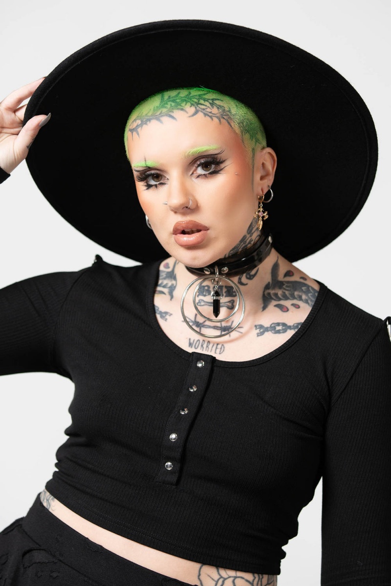 Killstar Witch Brim Hat [B] Negros | 34829-CKEY