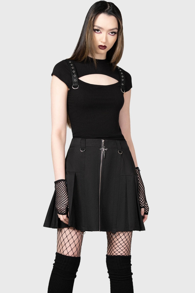 Killstar Xara Keyhole Top Negros | 37140-ZQVI