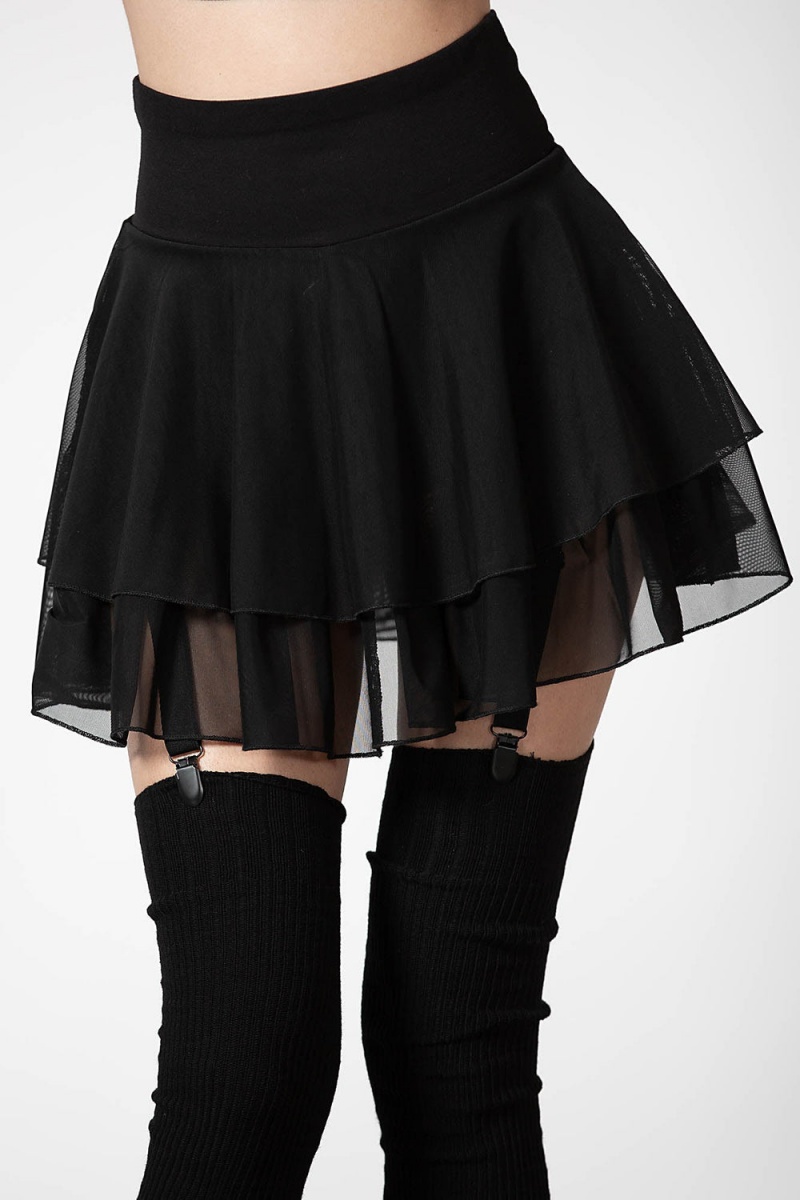 Killstar Yasumi Mesh Skirt Negros | 13950-LPMA