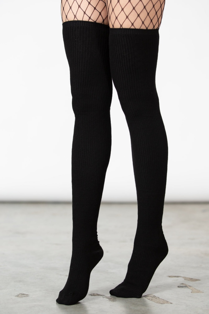 Killstar Zoey Long Socks [B] Negros | 38476-QLTI