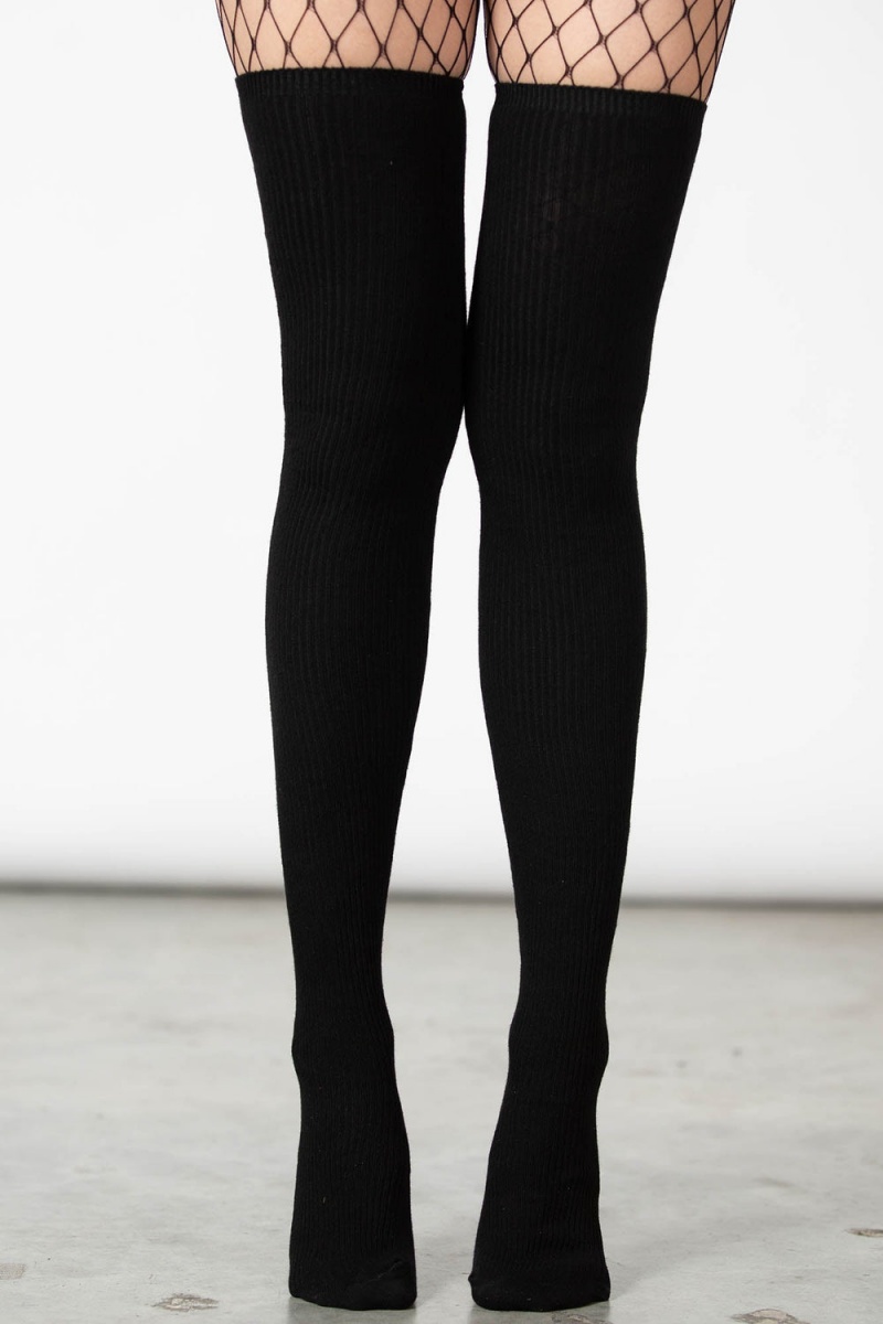 Killstar Zoey Long Socks [B] Negros | 38476-QLTI